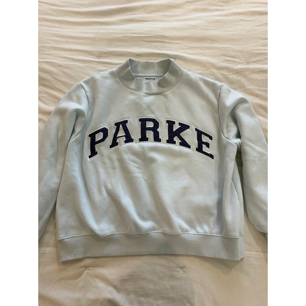 Parke cloud and crown blue varsity mock neck